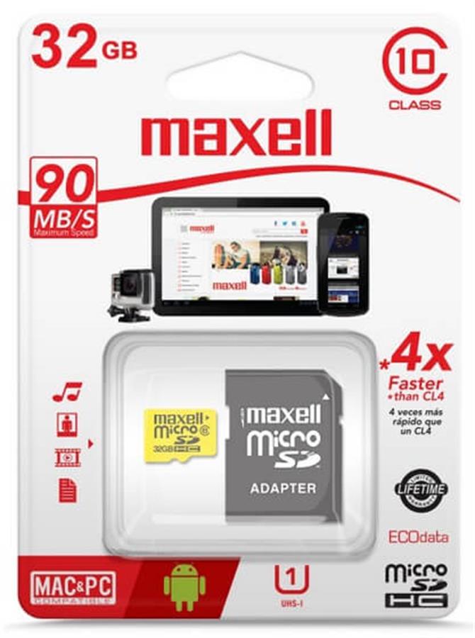 MEMORIA MICRO MAXELL SD 32 GB CLASE 10