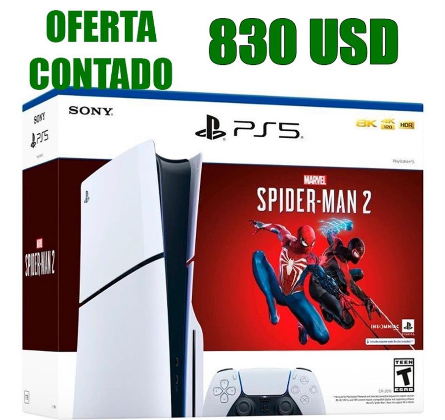 CONSOLA PS5 SLIM CON LECTORA BUNDLE SPIDERMAN 2