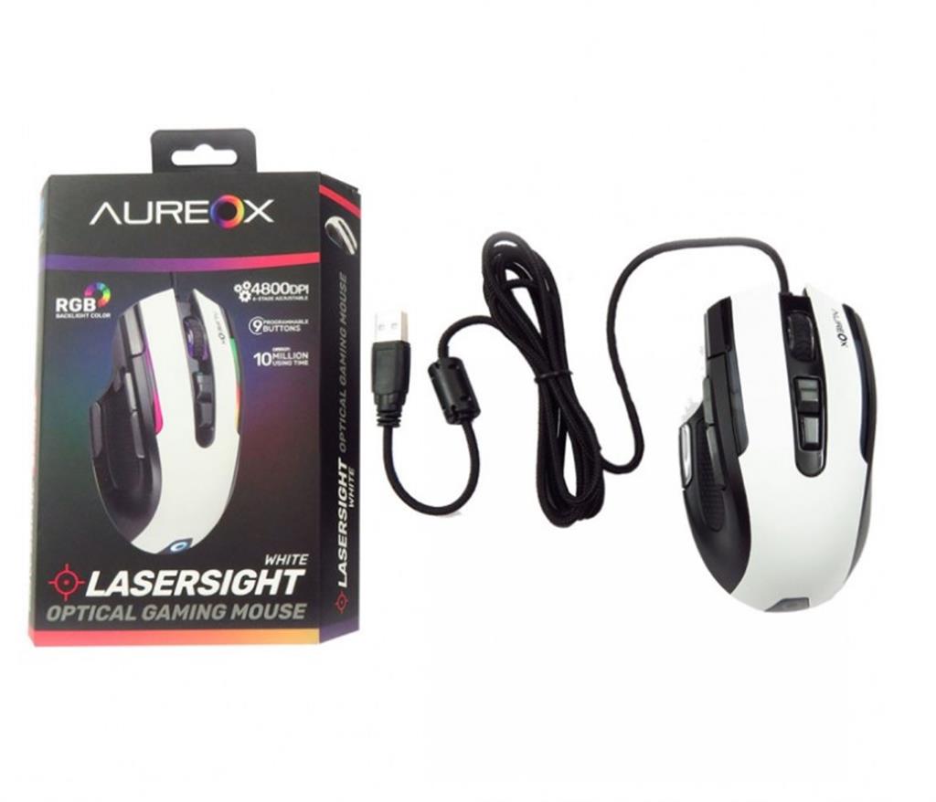 MOUSE AUREOX LASERSIGHT WHITE GAMING GM400W