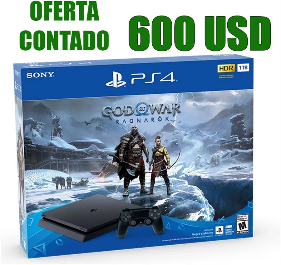 CONSOLA PS4 SLIM 1 TERA NUEVA + GOW RAGNAROK FISICO.  ENTREGA 24-48 HS