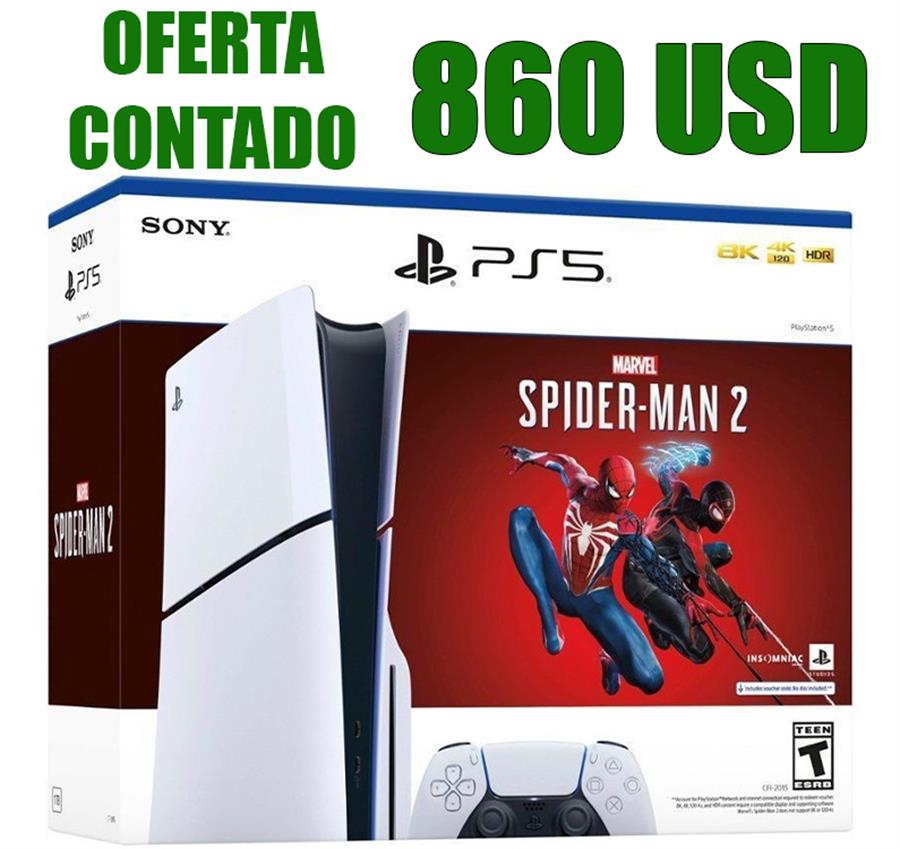 CONSOLA PS5 SLIM CON LECTORA BUNDLE SPIDERMAN 2  DISPONIBLE ENTREGA INMEDIATA