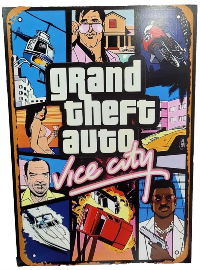 CUADRO CON RELIEVE GTA VICE CITY