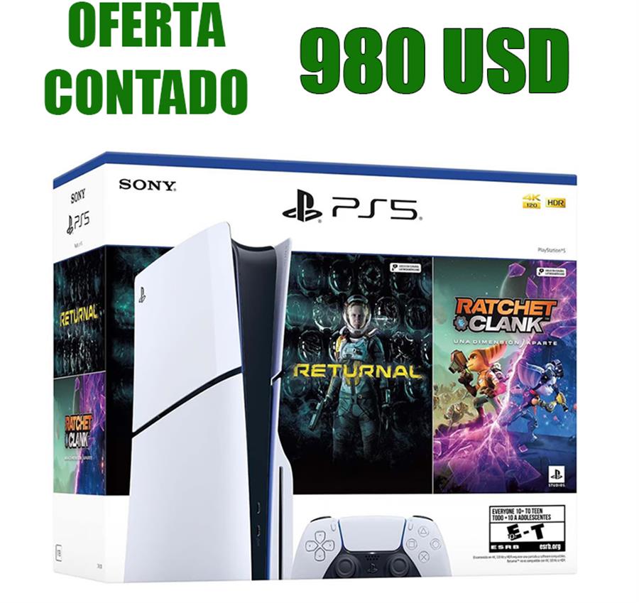 CONSOLA PS5 SLIM CON LECTORA BUNDLE RETURNAL Y RATCHET