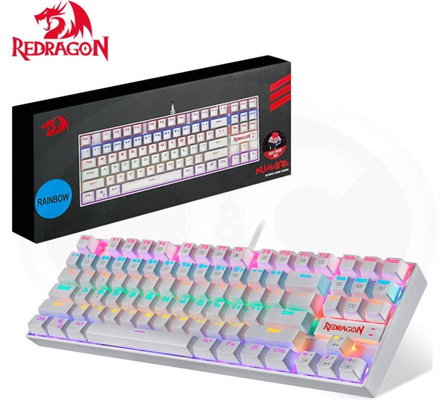 REDRAGON KUMARA WHITE 80% SWITCH RED MECANICO RAINBOW