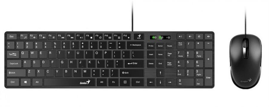 TECLADO + MOUSE COMBO USB GENIUS SLIMSTAR C126 BLACK