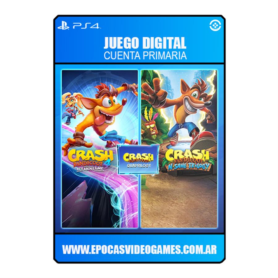 CRASH BANDICOOT LOTE QUADRILOGY DIGITAL PS4